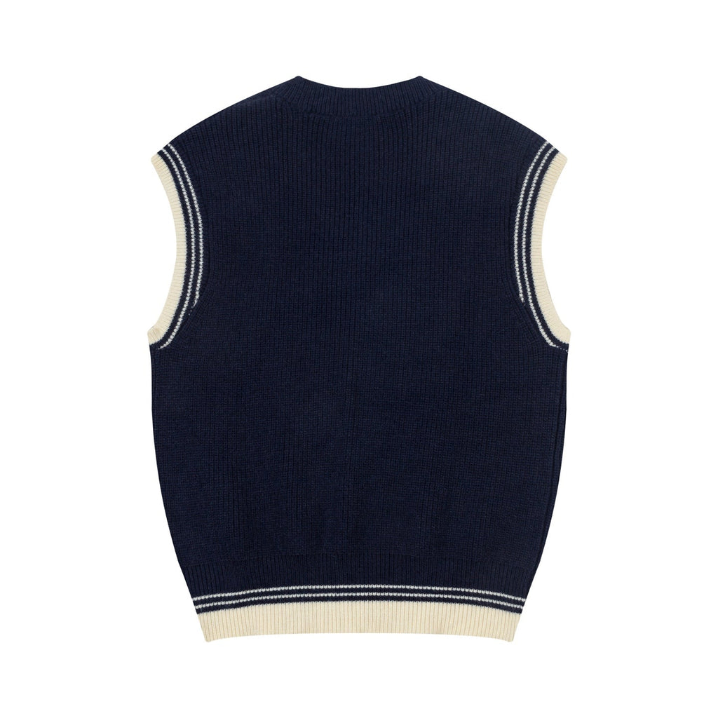 Striped V-Neck Sweater Vest ¨C Unisex
