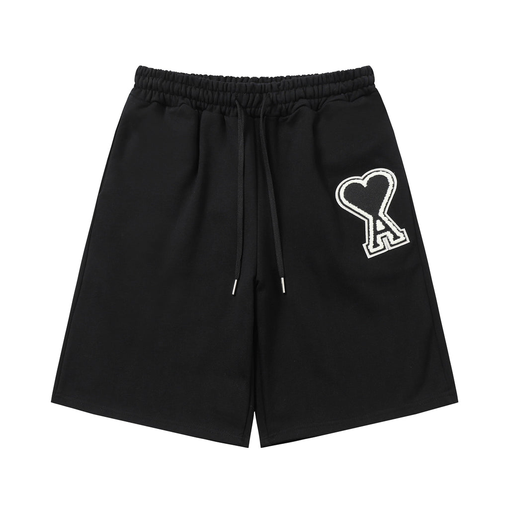 AMI PARIS Classic Embroidered Heart Logo Shorts