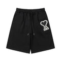 AMI PARIS Classic Embroidered Heart Logo Shorts