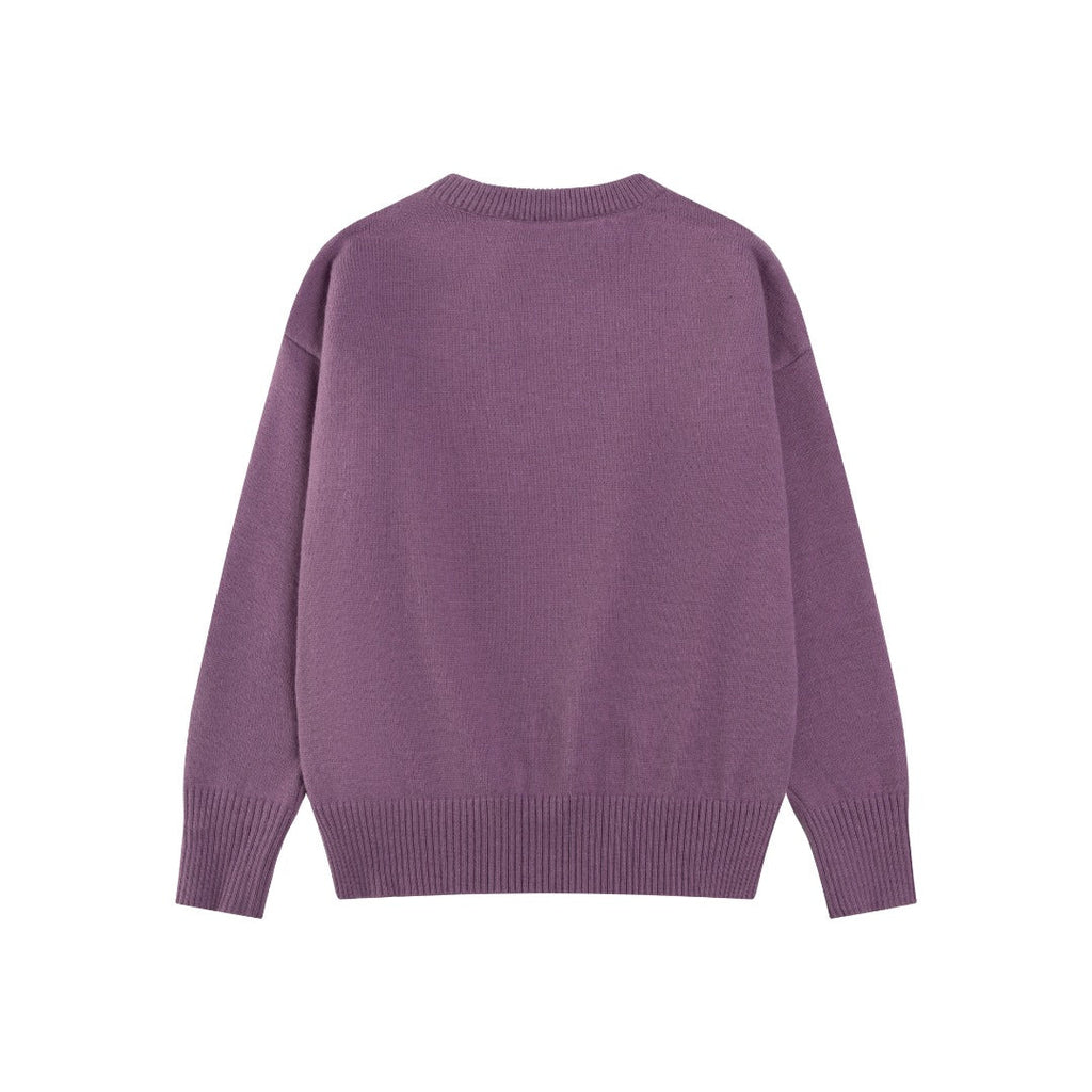 AMI PARIS Jacquard Heart Crew Neck Sweater