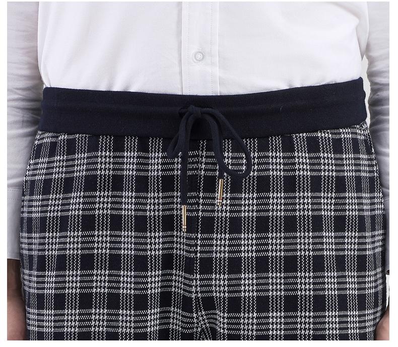 Four-bar striped plaid sweatpants  TREND