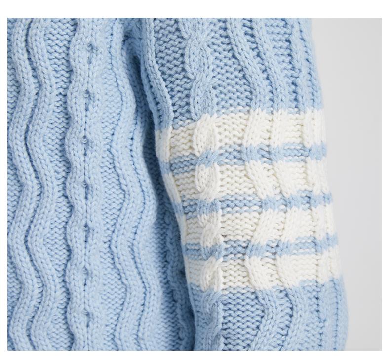 Classic Striped Cable Sweater Jacket  TREND