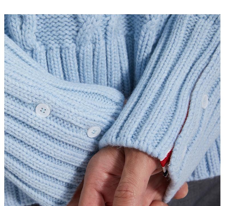 Classic Striped Cable Sweater Jacket  TREND