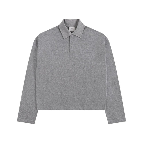 AMI PARIS Heart Embroidery Long-Sleeve Polo Shirt ¨C 5 Colors