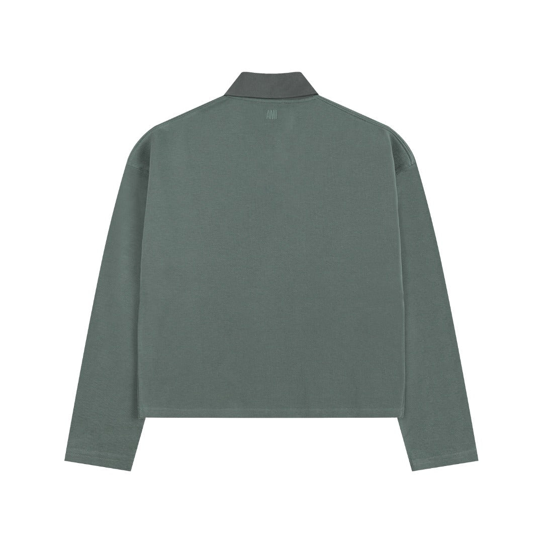 AMI PARIS Heart Embroidery Long-Sleeve Polo Shirt ¨C 5 Colors