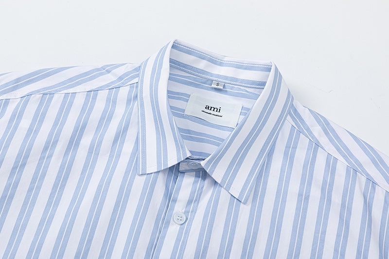 AMI Paris Unisex Short-Sleeve Striped Shirt