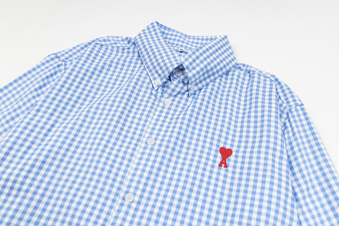 AMI PARIS Unisex Plaid Long-Sleeve Shirt