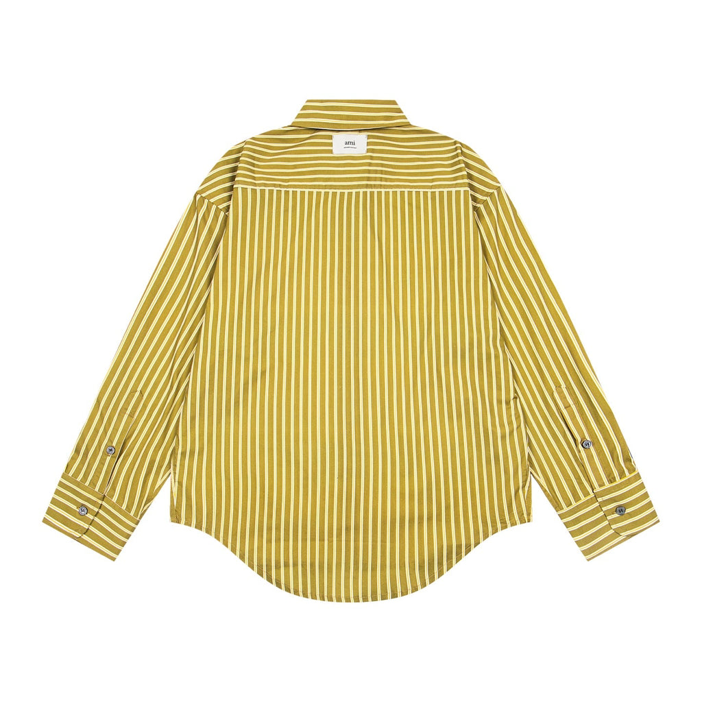 AMI PARIS Unisex Vertical Striped Long-Sleeve Shirt