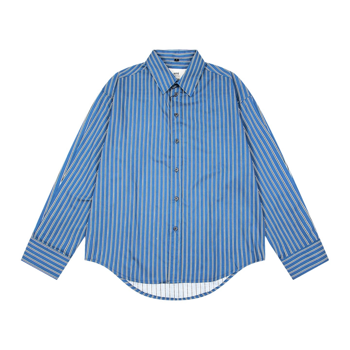 AMI PARIS Unisex Vertical Striped Long-Sleeve Shirt