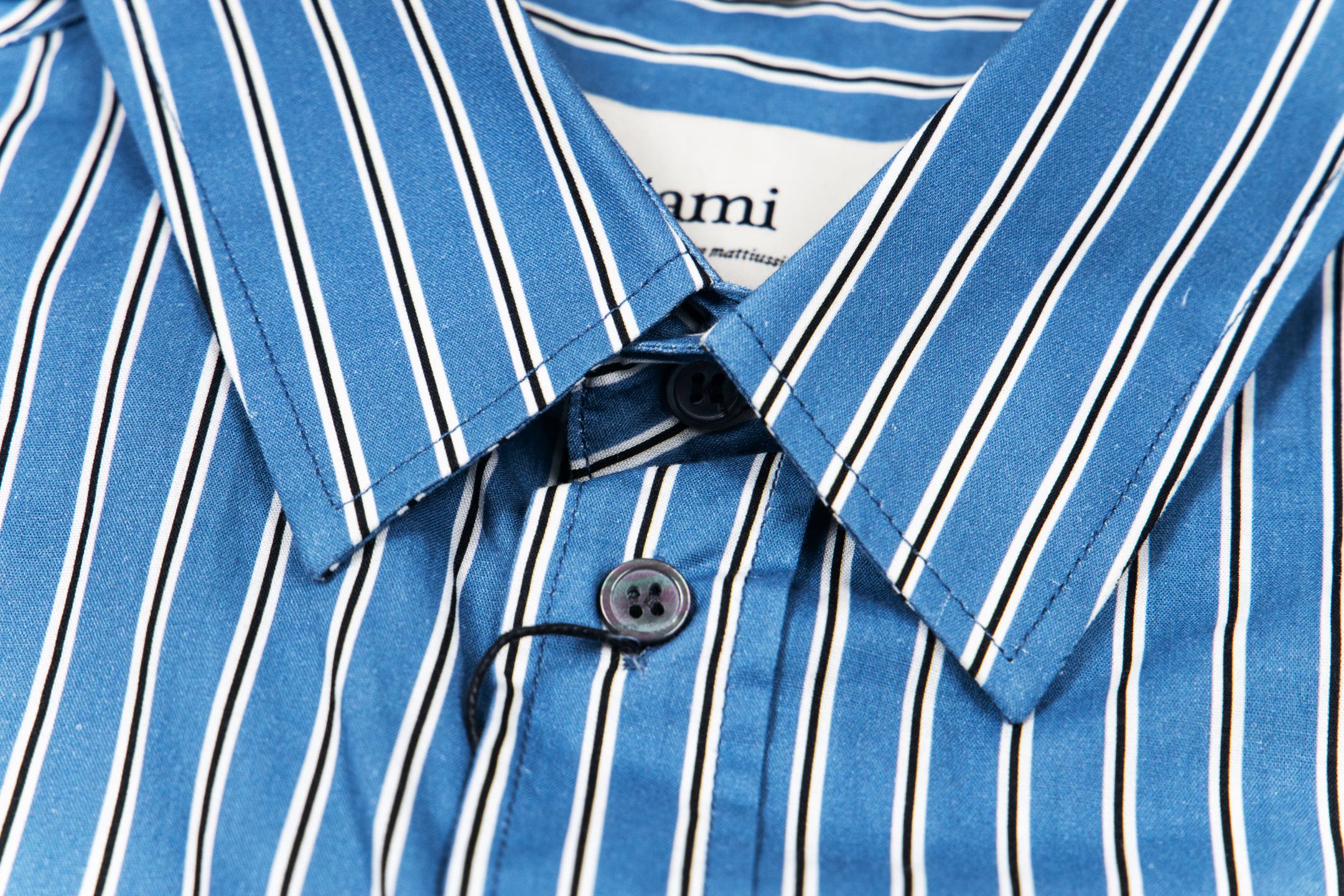 AMI PARIS Unisex Vertical Striped Long-Sleeve Shirt