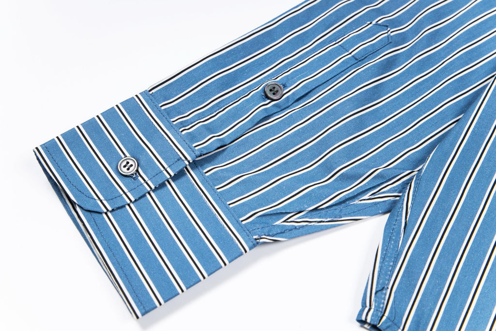 AMI PARIS Unisex Vertical Striped Long-Sleeve Shirt