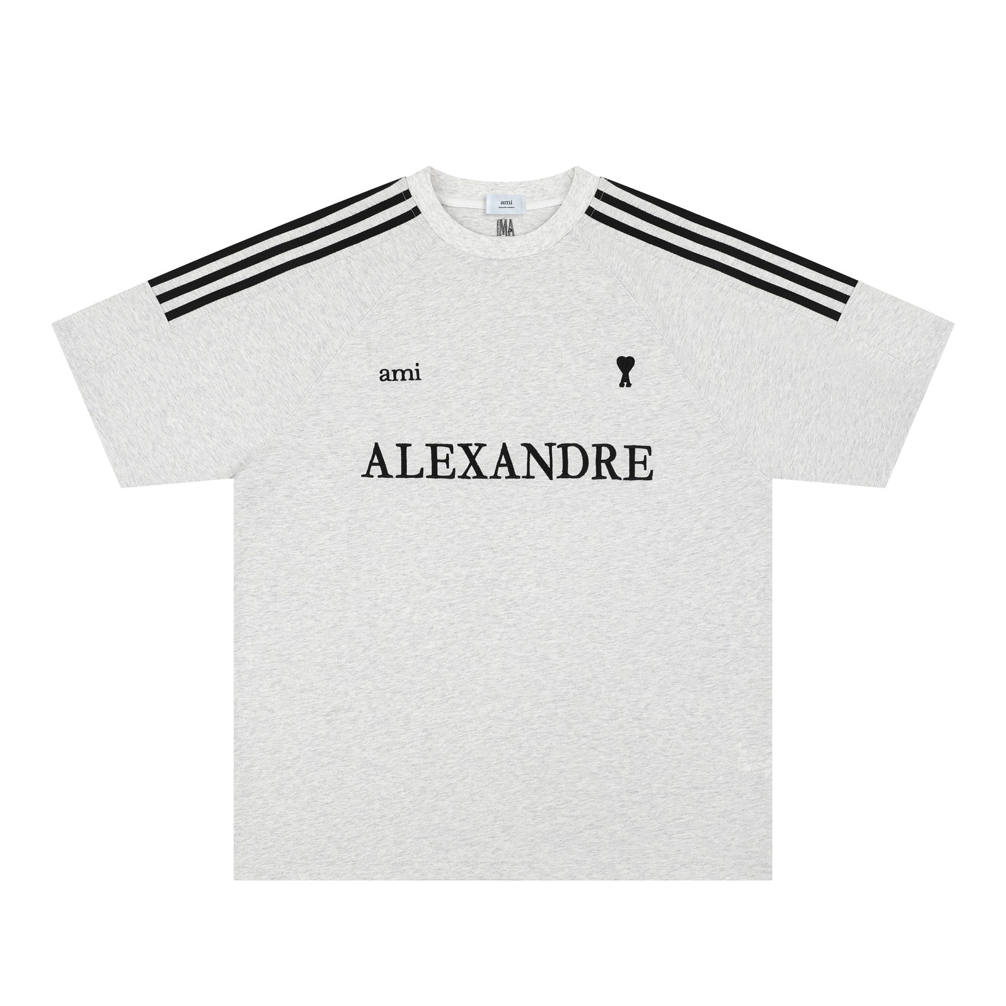 AMI PARIS Raglan Short-Sleeve T-Shirt ¨C Navy Blue, White & Black