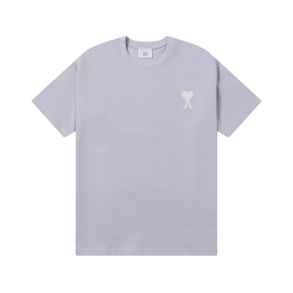 AMI PARIS White Heart Embroidered T-Shirt