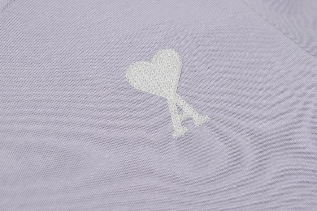 AMI PARIS White Heart Embroidered T-Shirt