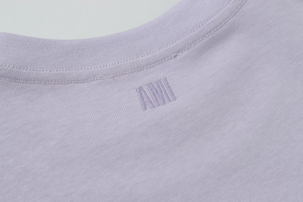 AMI PARIS White Heart Embroidered T-Shirt