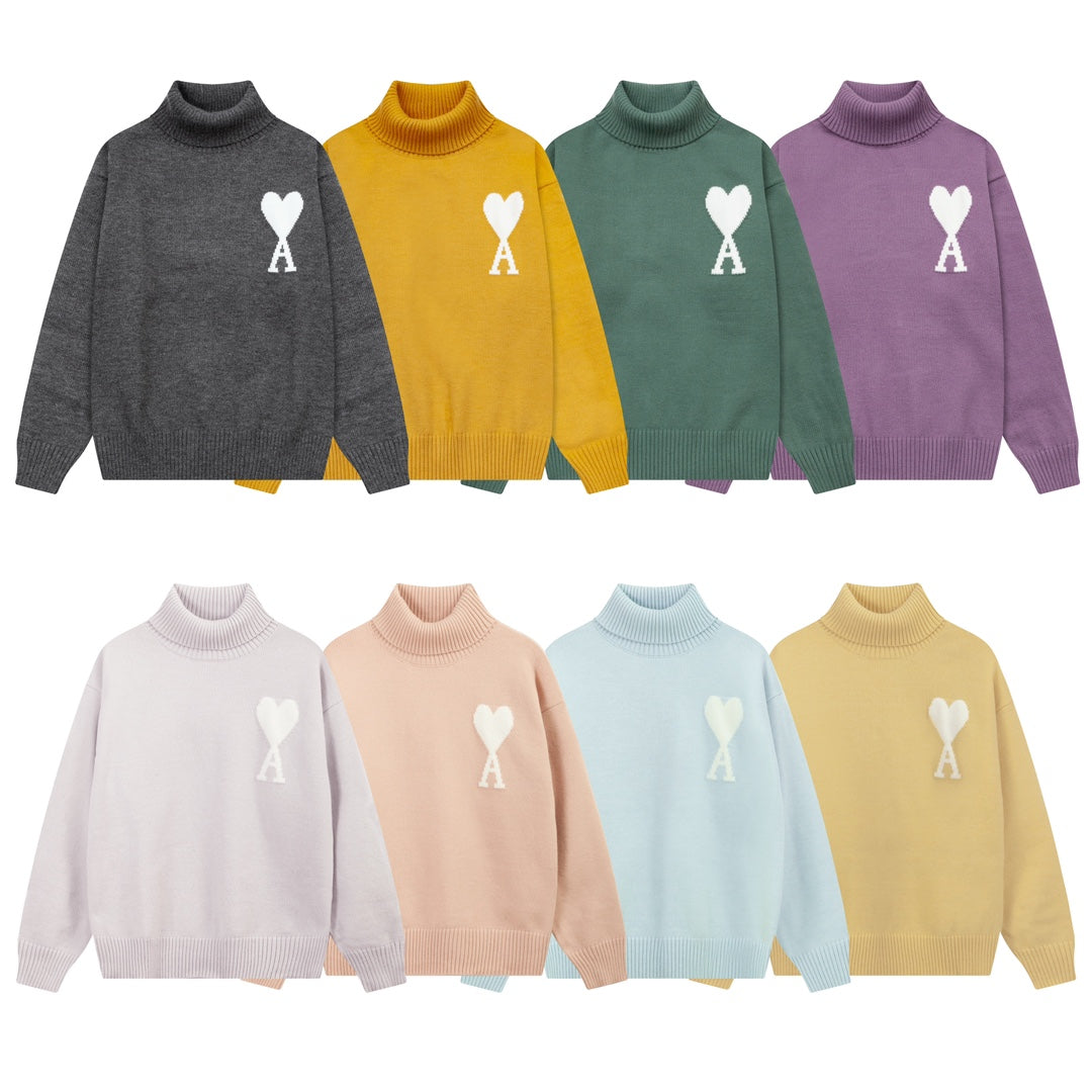 Large Heart Turtleneck Sweater ¨C Unisex