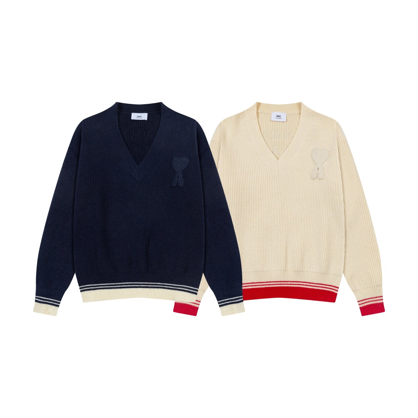 Striped V-Neck Knit Cardigan ¨C Unisex