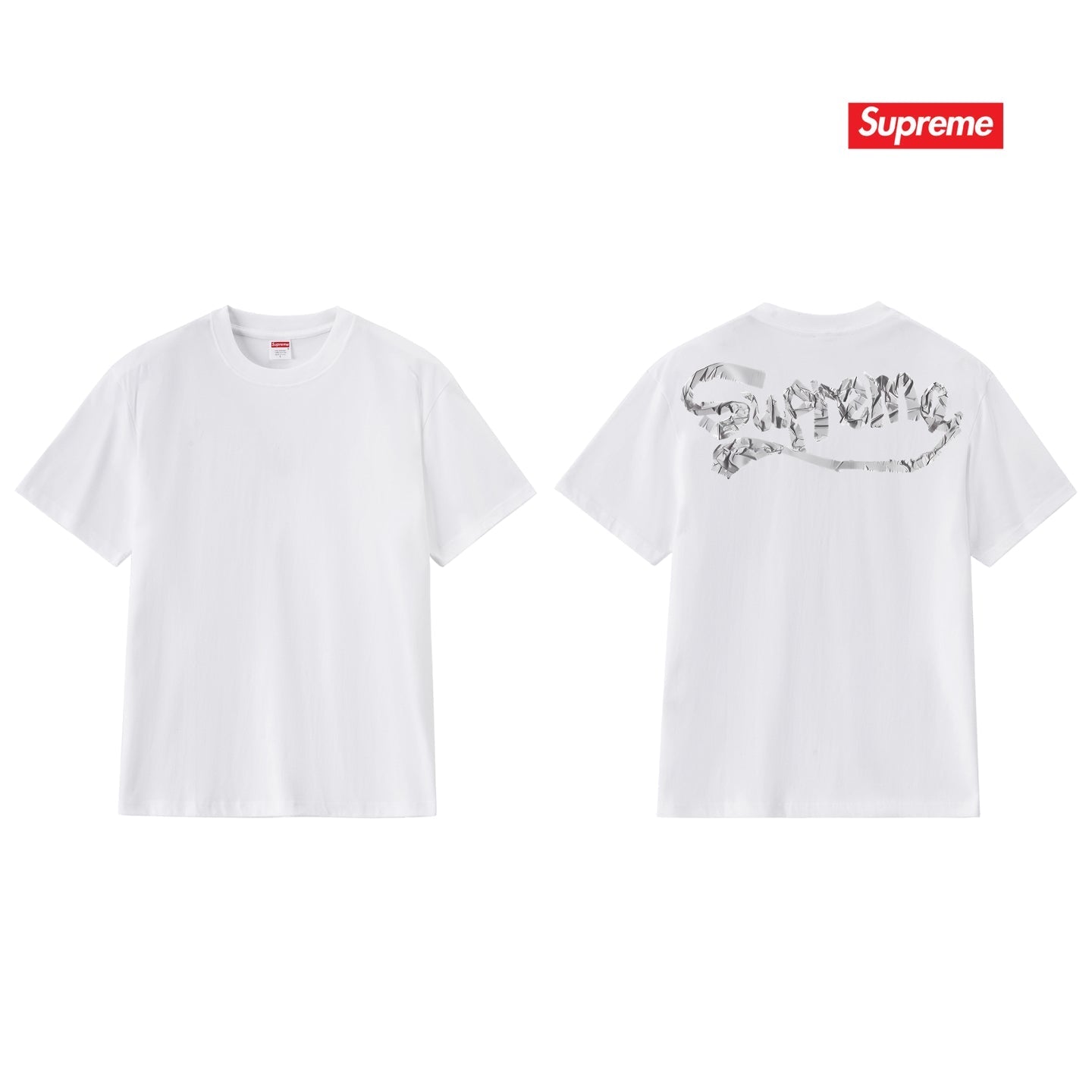 Back Logo Print Unisex Crew Neck T-Shirt