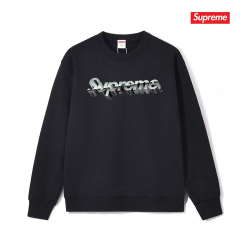3D Logo Print Crew Neck Sweatshirt
