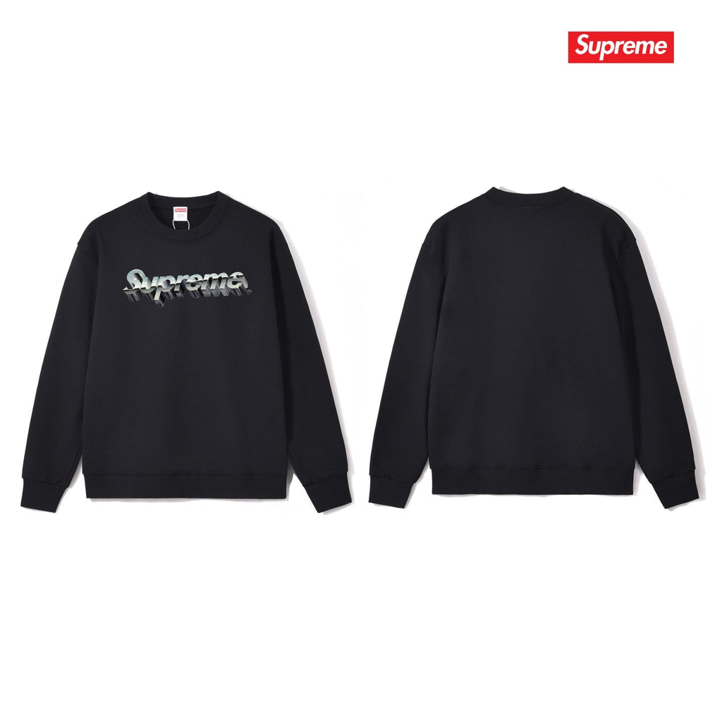 3D Logo Print Crew Neck Sweatshirt THOM TREND