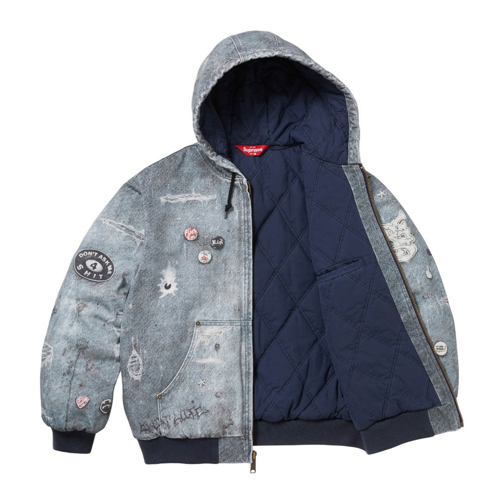 Printed hooded cotton jacket Light Luxury Station
