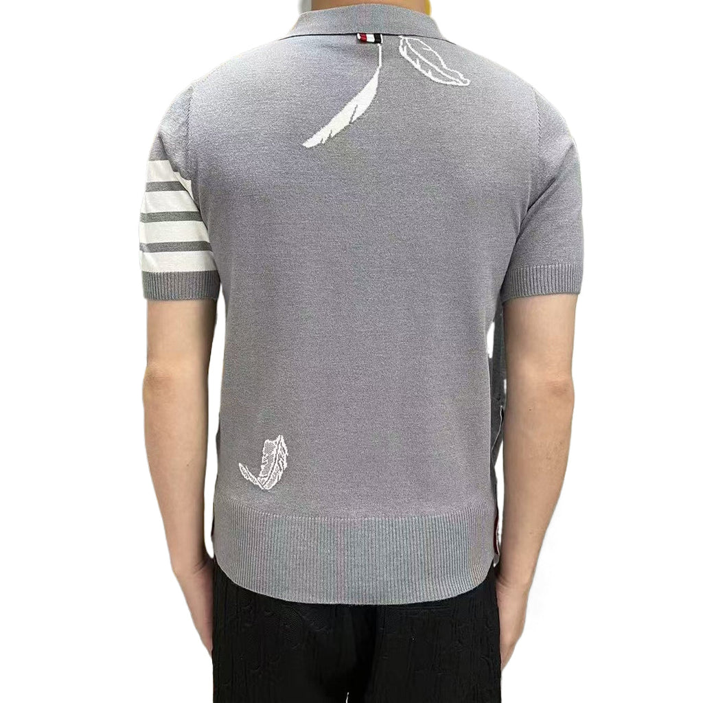2025 SS  Mens Feather Leaf POLO Short Sleeve  TREND