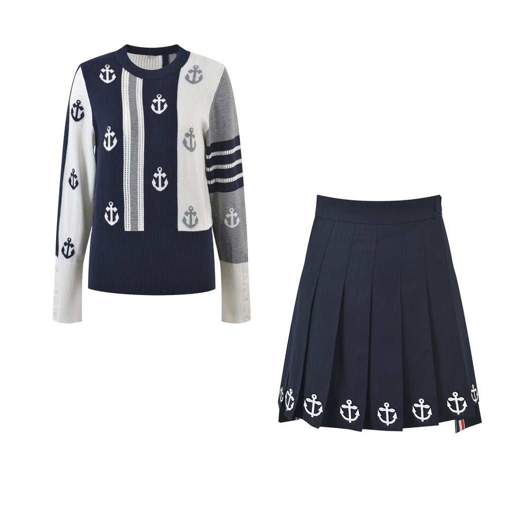 Anchor jacquard crewneck sweater  TREND