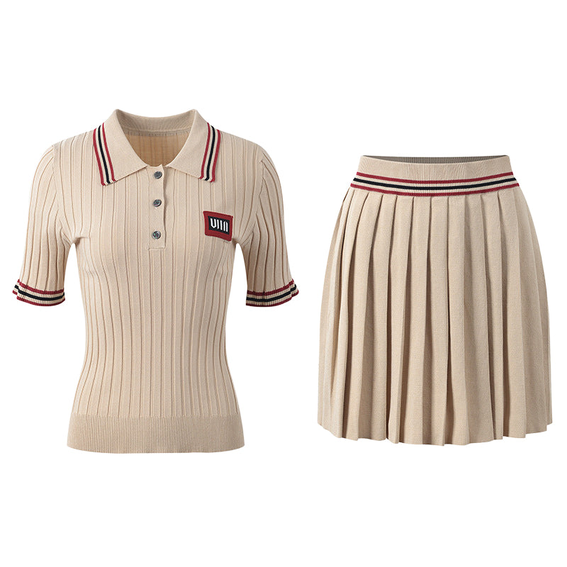 Womens Knitted Short Sleeve +Skirt  TREND