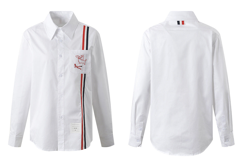 Womens dog embroidered shirt