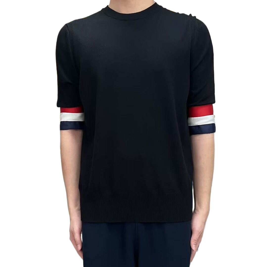 Red, white and blue cuffs T-shirt  TREND
