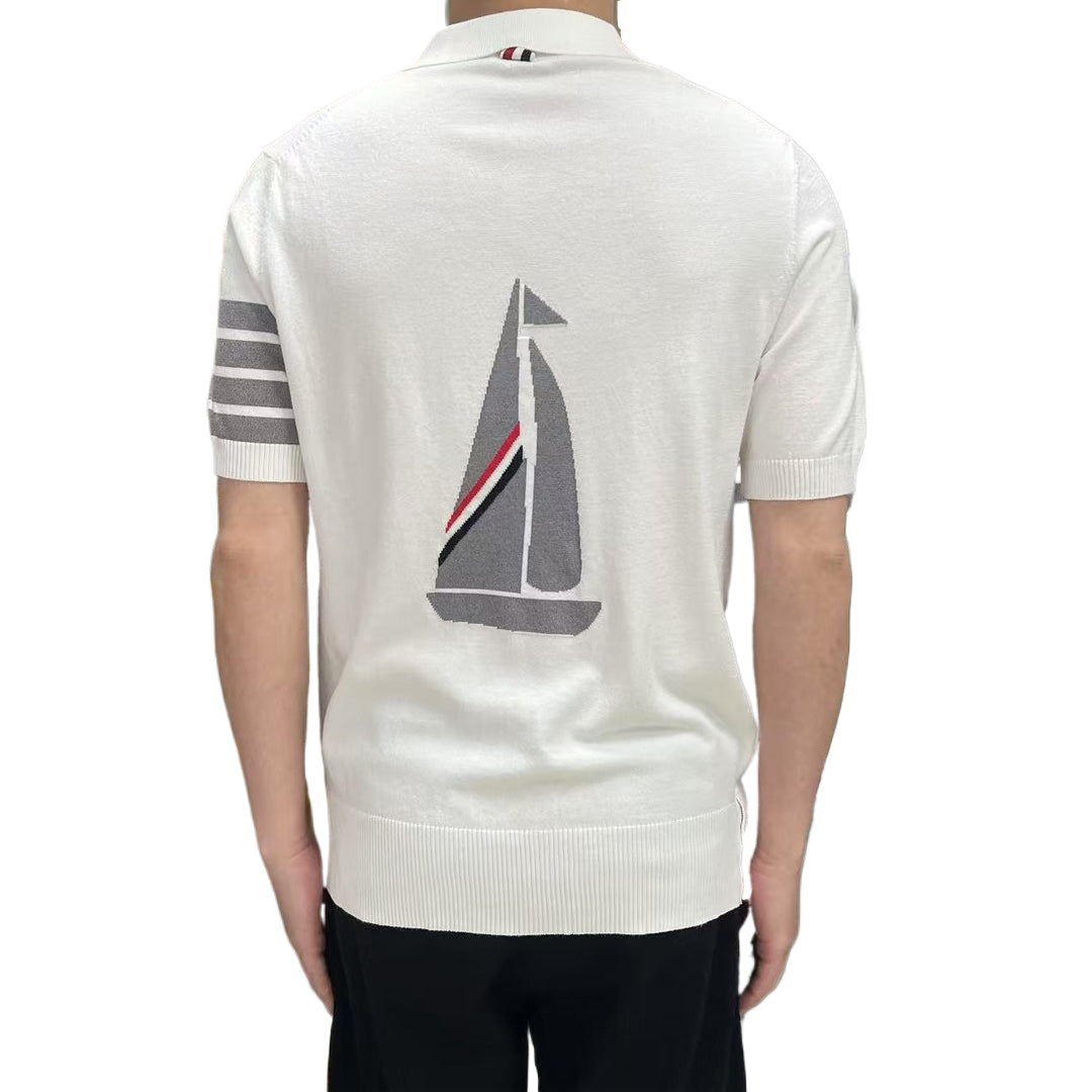 2025 SS  Mens sailboat embroidered POLO short sleeve  TREND