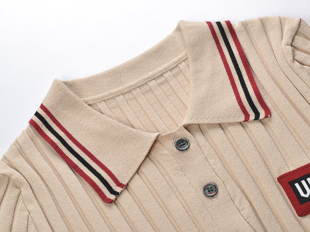 Womens Knitted Short Sleeve +Skirt  TREND
