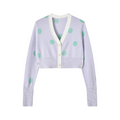 Four-Stripe Pink V-Neck Cardigan????¨¤?¨¤??¨º?  TREND