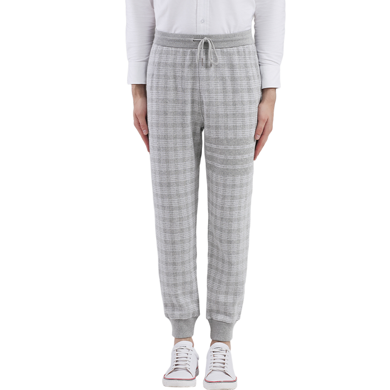 Four-bar striped plaid sweatpants  TREND