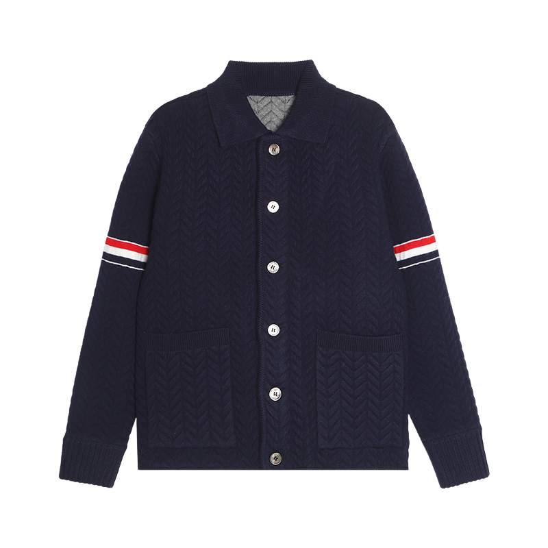 Unisex Herringbone Cardigan Jacket  TREND