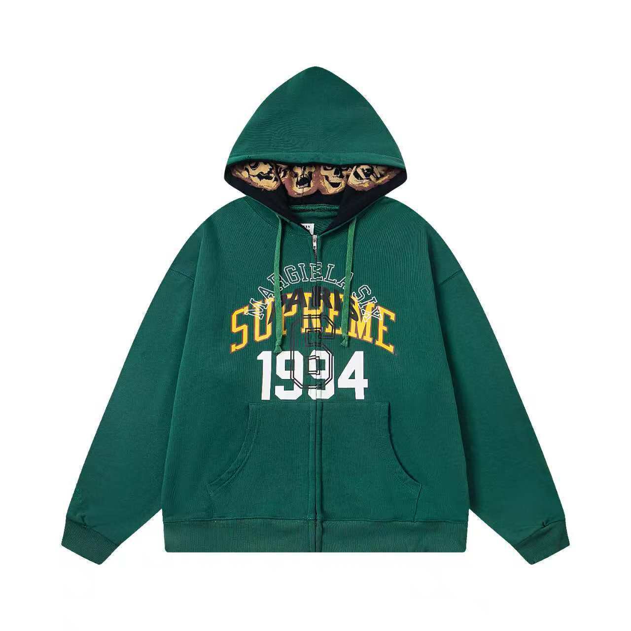 Letter Print Zip-Up Hoodie Jacket
