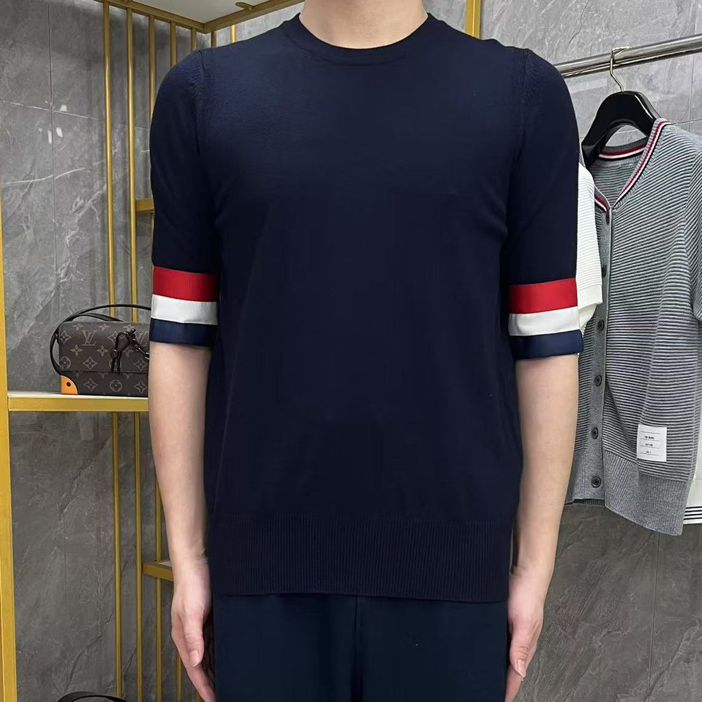Red, white and blue cuffs T-shirt  TREND
